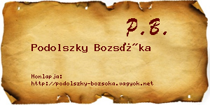 Podolszky Bozsóka névjegykártya